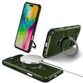 thumbnail image 1 of ELEHOLD For iPhone 16 Pro Max Magnetic Heavy Duty Shockproof Case Rugged Cover, with 360° Rotable Ring Stand, Lens All-Inclusive, Support Wireless Charging, Darkgreen, 1 of 10