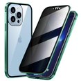 thumbnail image 1 of ELEHOLD for iPhone 16 Pro Max Privacy Case, Anti-Peeping Double Metal Side Clear Tempered Glass Privacy Screen Protector Anti-Fall Shockproof Powerful Magnetic Case for iPhone 16 Pro Max ,Green, 1 of 10