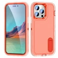 thumbnail image 1 of ELEHOLD for iPhone 16 Pro Max Rugged Protective Case Multi Layer Shockproof Hidden Kickstand Hybrid Silicone Hard PC Cover for iPhone 16 Pro Max,Clear+Orange, 1 of 8