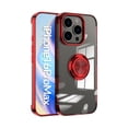 thumbnail image 1 of ELEHOLD for iPhone 16 Pro Plating Clear Case,Transparent Case with Ring Holder Kickstand Work with Magnetic Car Mount Shockproof  Protective Cover Phone Case for iPhone 16 Pro,Red, 1 of 6