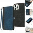 thumbnail image 1 of ELEHOLD for iPhone 16 Pro Wallet Case with Detachable Wrist Strap Handbag, Luxury PU Leather Flip Soft TPU Built-in Magnetic Card Slots Kickstand Function Shockproof Protective Cover Case,Blue, 1 of 7