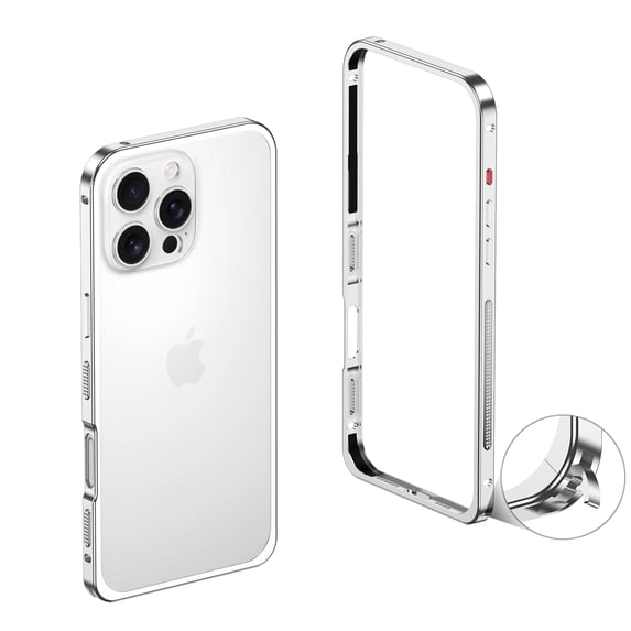 ELEHOLD For iPhone 16e Case,No Len Cap, Metal Frame Heat Dissipation Net Rugged Shockproof Bumper Frame Phone Case Cover For iPhone 16e,Silver
