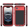 thumbnail image 1 of ELEHOLD for iPhone 16e Case, Outdoor Sports 360° Full Body Protective Cover with Tempered Glass Screen Protector Heavy Duty Shockproof Rugged Metal Case for iPhone 16e, Red, 1 of 8