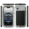 thumbnail image 1 of ELEHOLD for iPhone 16e Case, Outdoor Sports 360° Full Body Protective Cover with Tempered Glass Screen Protector Heavy Duty Shockproof Rugged Metal Case for iPhone 16e, Silver, 1 of 8
