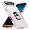 thumbnail image 1 of ELEHOLD For iPhone 17 Air Rugged Case 360° Rotating Metal Ring Stand Kickstand Function Support Magnetic Car Mount Holder Shockproof Protective Case For iPhone 17 Air,White/Pink, 1 of 10