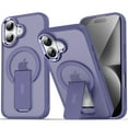 thumbnail image 1 of ELEHOLD for iPhone 17,Compatible with Mag-safe Military Grade Invisible Kickstand Shockproof Protection Translucent Matte Anti-Scratch Protective Case for iPhone 17,Darkpurple, 1 of 9