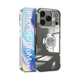 thumbnail image 1 of ELEHOLD for iPhone 17 Pro Max Plating Clear Case,Transparent Case with Ring Holder Kickstand Work with Magnetic Car Mount Shockproof  Protective Cover Phone Case for iPhone 17 Pro Max, Silver, 1 of 5