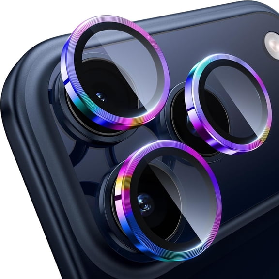 ELEHOLD for iPhone 18 Pro Max Camera Lens Protectors Cover, Individual Lens Protectors, 9H+ Anti-Scratch Tempered Glass Case-Friendly Lens Film, Multicolour