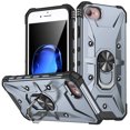 thumbnail image 1 of ELEHOLD for iPhone 7 / 8 / SE 2020 / SE 2022 Armor Case, Military Grade Hard PC Magnetic Built-in Car Mount 360° Rotatable Metal Ring Holder Kickstand Shockproof Multi-Functional Rugged Case, Gray, 1 of 8
