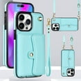 thumbnail image 1 of ELEHOLD for iPhone 7 / 8 / SE 2022 & 2020 Multi-Functional Wallet Case Organ Card Slots RFID Blocking Stand Function Wrist Strap Crossbody Shoulder Strap Shockproof Purse Case,blue, 1 of 8