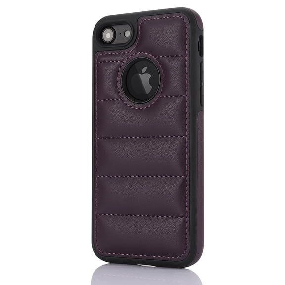 ELEHOLD for iPhone 8 Plus/7 Plus Leather Case Luxury Premium PU Leather Logo Cutout View Full Coverage Slim Lightweight Non-Slip Shockproof Protective Case for iPhone 8 Plus/7 Plus,purple