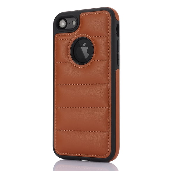 ELEHOLD for iPhone 8 Plus/7 Plus Leather Case Luxury Premium PU Leather Logo Cutout View Full Coverage Slim Lightweight Non-Slip Shockproof Protective Case for iPhone 8 Plus/7 Plus,brown