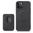 thumbnail image 1 of ELEHOLD for iPhone 8 Plus/7 Plus Magnetic Wallet Case with Detachable Back Card Holder Fiber Texture Design Full Body Protective Slim Shockproof Case, black, 1 of 1