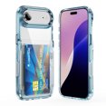 thumbnail image 1 of ELEHOLD for iPhone Air Case,Clear Card Holder Kickstand Credit Card Slot Soft TPU+Hard PC Slim Bumper Anti-Scratch Shockproof Protective Wallet Case for iPhone Air,Blue, 1 of 10