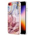thumbnail image 1 of ELEHOLD for iPhone SE 2022 4.7 inch Marble Case, Clear Electroplated Frame Soft TPU Anti-Scratch Wear-Resistant Wireless Charging Slim Fit Transparent Case for iPhone SE 3rd Generation 2022, Rose, 1 of 6