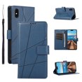thumbnail image 1 of ELEHOLD for iPhone XR Flip Folio Wallet Case with Credit Card Holders Magnetic Clasp Kickstand Function Wrist Lanyard Premium PU Leather Shockproof Protective Cover,blue, 1 of 8