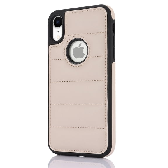 ELEHOLD for iPhone XS Max Leather Case Luxury Premium PU Leather Logo Cutout View Full Coverage Slim Lightweight Non-Slip Shockproof Protective Case for iPhone XS Max,apricot