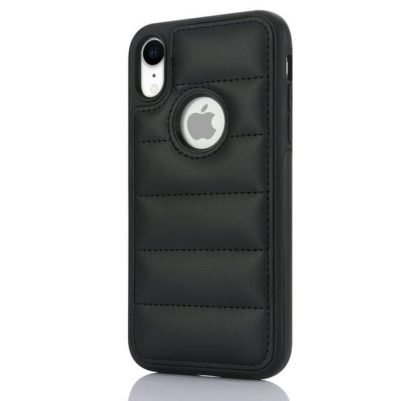 ELEHOLD for iPhone XS Max Leather Case Luxury Premium PU Leather Logo Cutout View Full Coverage Slim Lightweight Non-Slip Shockproof Protective Case for iPhone XS Max,black