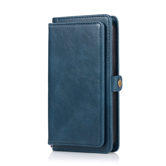 ELEHOLD for iPhone XS Max Luxury Multi-Functional Wallet Case with Card Slots Dual-Use Detachable Phone Case Magnetic Function Lanyard Shockproof Wallet Case,For iPhone XS Max,Navyblue