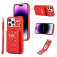 thumbnail image 1 of ELEHOLD for iPhone XS/X Crossbody Wallet Case with Card Holder Soft PU Leather Shockproof Protective Cover with Shoulder Strap for Women Girls for iPhone XS/X,red, 1 of 8