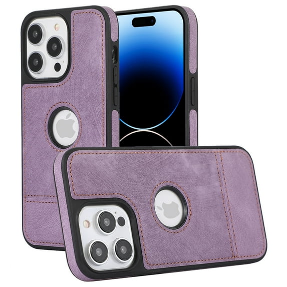 ELEHOLD for iPhone XS/X Slim Leather Case Luxury Premium PU Leather Logo View Window All Round Shockproof Protection Anti-Fingerprint Non-Slip Lightweight Case,purple
