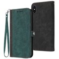 thumbnail image 1 of ELEHOLD for iPhone XS/X Wallet Case with Detachable Wrist Strap Handbag, Luxury PU Leather Flip Soft TPU Built-in Magnetic Card Slots Kickstand Function Shockproof Protective Cover Case,Darkgreen, 1 of 7