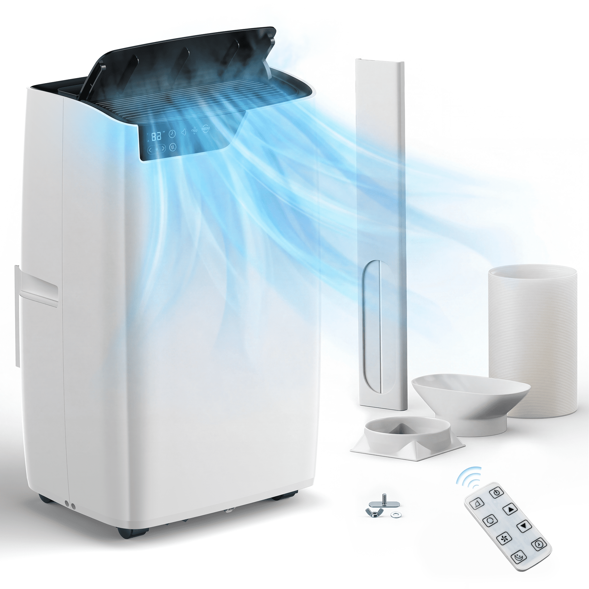ELEKA 16000BTU Portable Air Conditioners with Remote Control,4-in-1 Standing Air Conditioner Up to 750 Sq.Ft. 24H Timer, Include Installation Kits