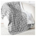 thumbnail image 1 of ELEKA Heated Blanket Throw Electric, 50" x 60", 8 Heat Settings, 8H Auto-Off, Machine Washable, Grey White Plaid, 1 of 8