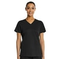 thumbnail image 1 of ELEMENTS BY ALEXANDERS UNIFORMS Women's EL9105 2-Pocket V-Neck Four Way Stretch Scrub Top Black Large, 1 of 4