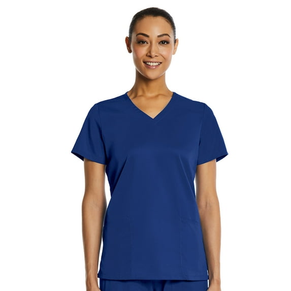 ELEMENTS BY ALEXANDERS UNIFORMS Women's EL9105 2-Pocket V-Neck Four Way Stretch Scrub Top Galaxy Blue Large