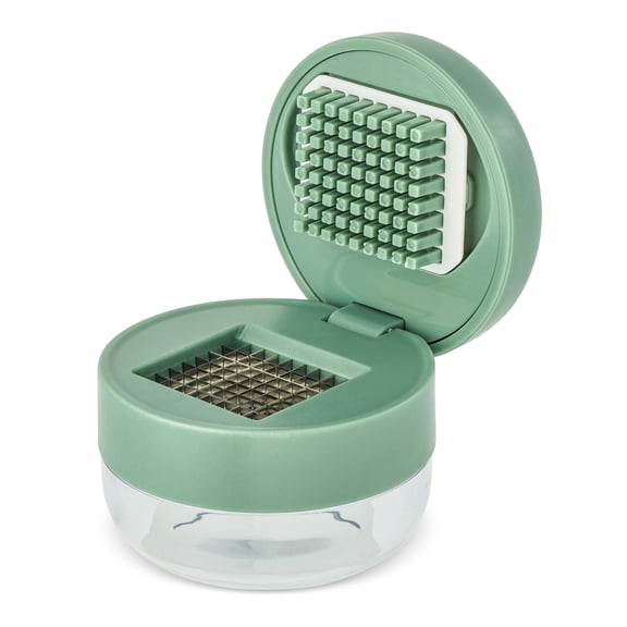 Elements by Thyme & Table 2-in-1 Garlic Press with Container - Green