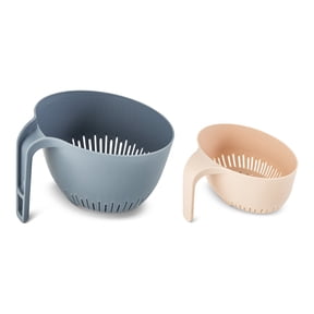 Elements by Thyme & Table 2-Piece Colander Set Blue & Rose