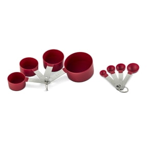 Elements by Thyme & Table 8-Piece Measuring Cups & Spoons Set - Red