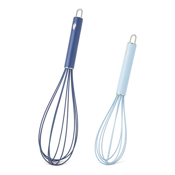 Elements by Thyme & Table Set of 2 Silicone Whisks - Blue