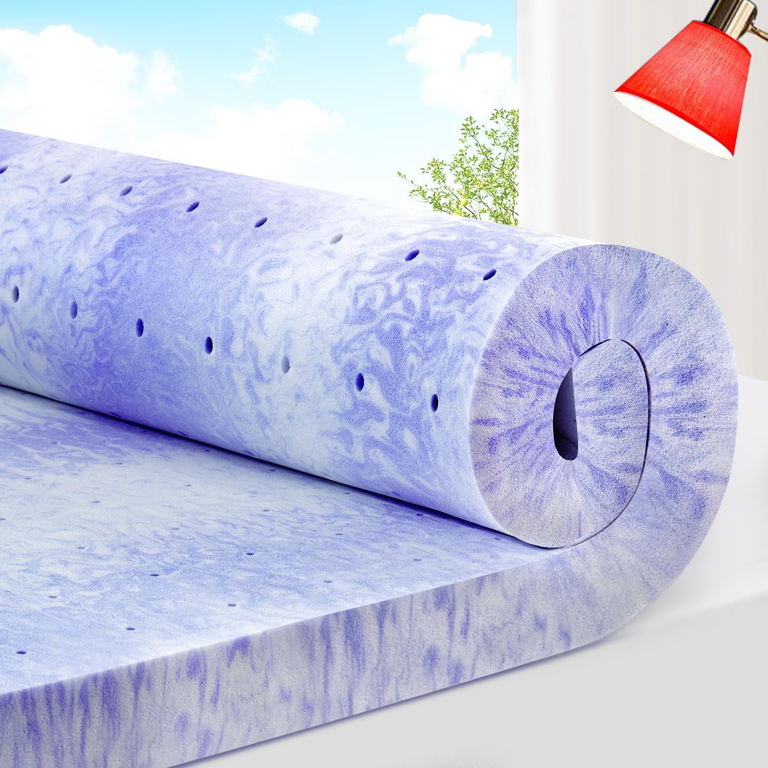 Best Price Mattress 3" Swirl Gel Memory Foam Topper – Cooling Queen Size, CertiPUR-US Certified