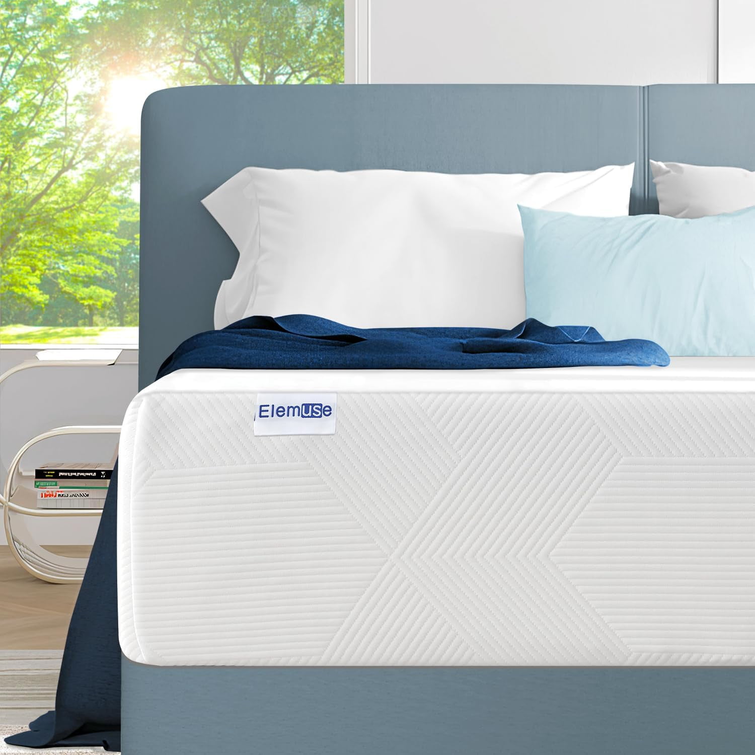 ELEMUSE Queen Mattress 10 Inch Cooling Gel Memory foam Mattress, CertiPUR-US® Certified Breathable Bed in a Box for Pressure Relief, Fiberglass-Free
