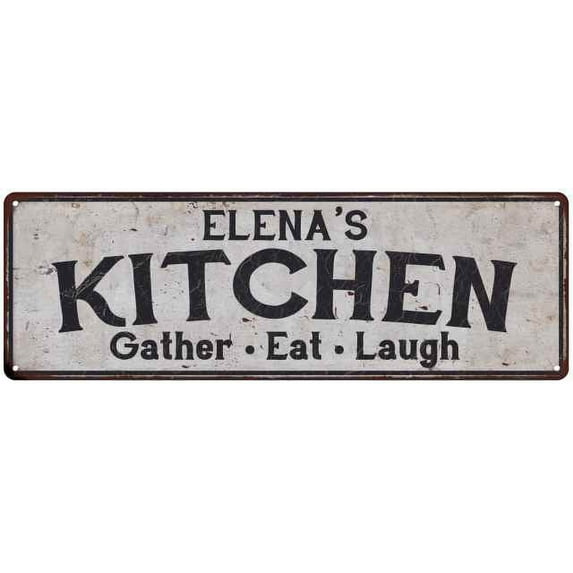 ELENA's Kitchen Gift Rustic Chic Decor Gift 6x18 Sign 206180051159