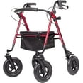 thumbnail image 1 of ELENKER All-Terrain Rollator Walker with 10” Rubber Wheels for Seniors, Red, 1 of 6