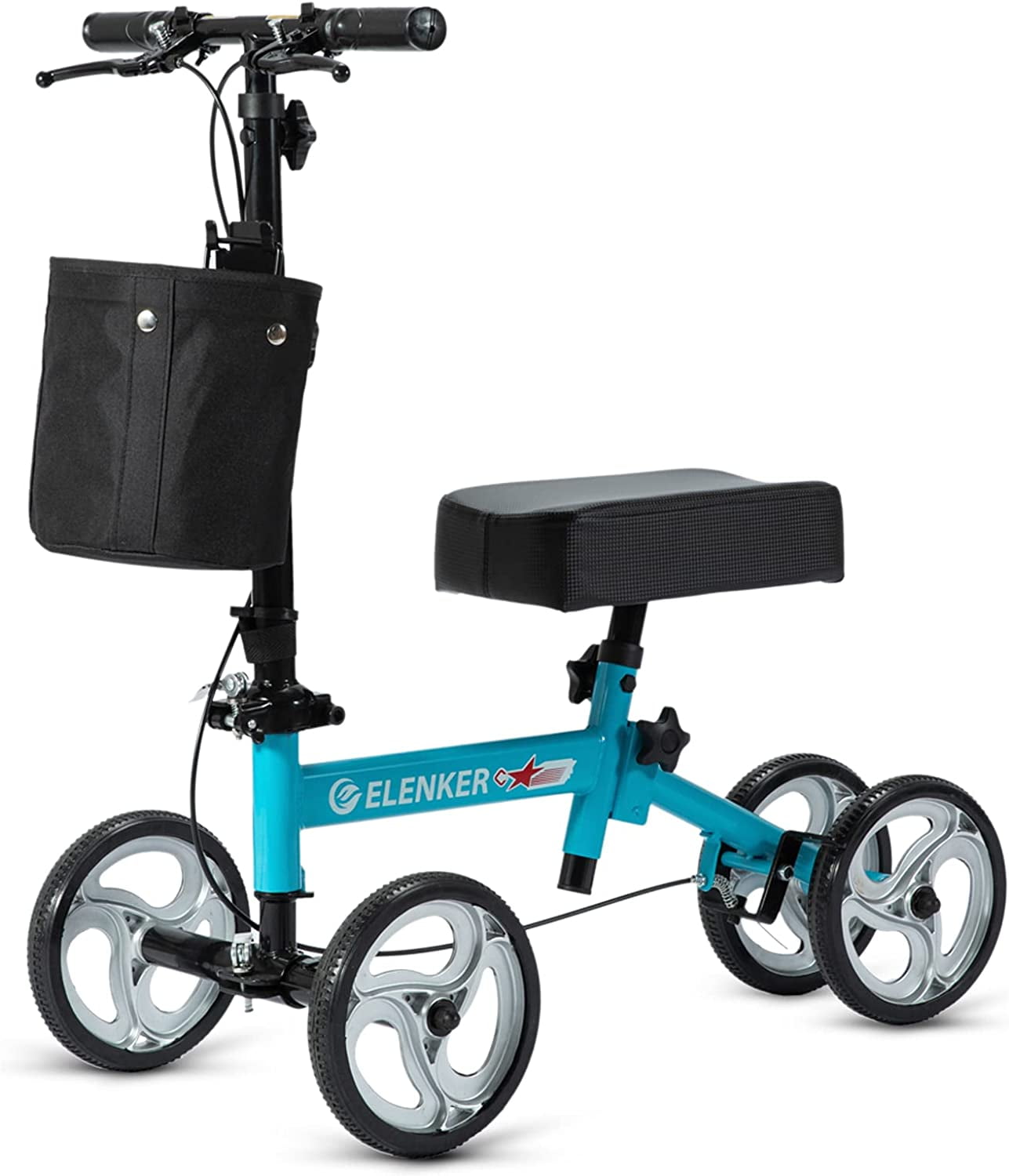 ELENKER Economy Knee Scooter, Steerable Knee Walker, Foldable Knee ...