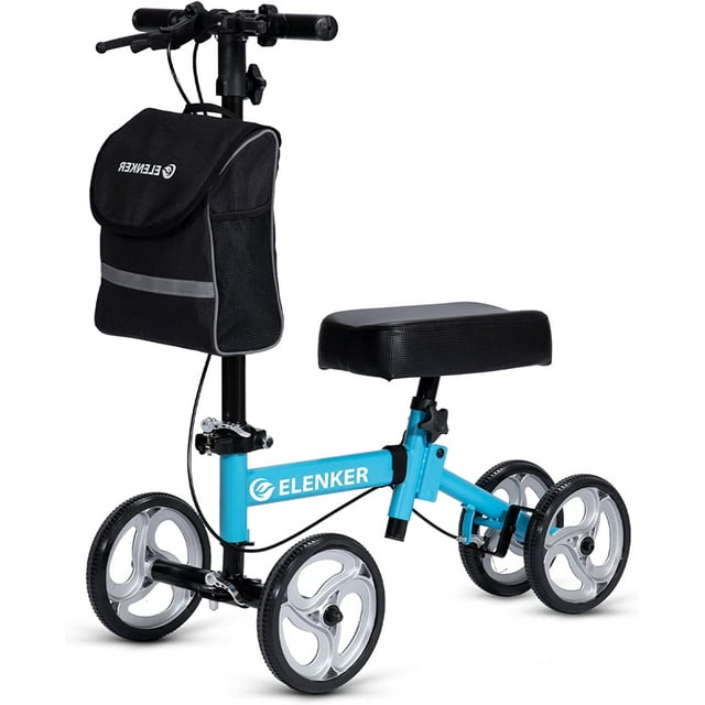 ELENKER Economy Knee Scooter, Steerable Walker, Foldable with Basket