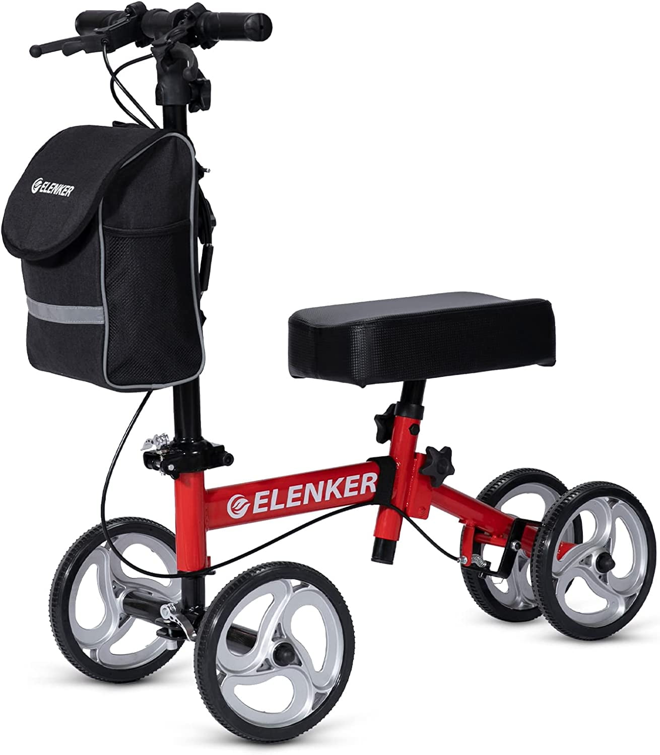 ELENKER Adult Wheeled Leg Economy Knee Scooter, Steerable Walker, Foldable for Foot Injuries