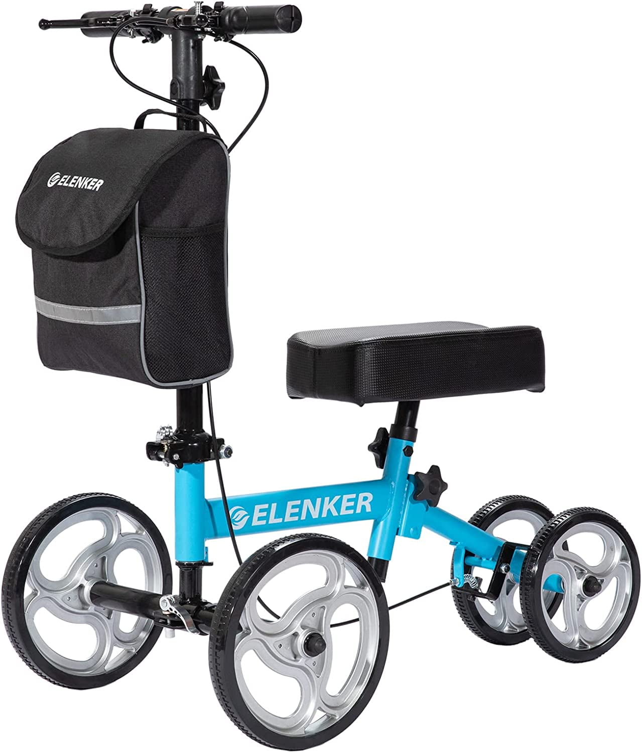 ELENKER Folding Knee Scooter, Deluxe 10" Front Wheels Medical Knee