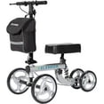 ELENKER Deluxe Steerable Knee Scooter, Medical Walker for Foot Injury, Silver