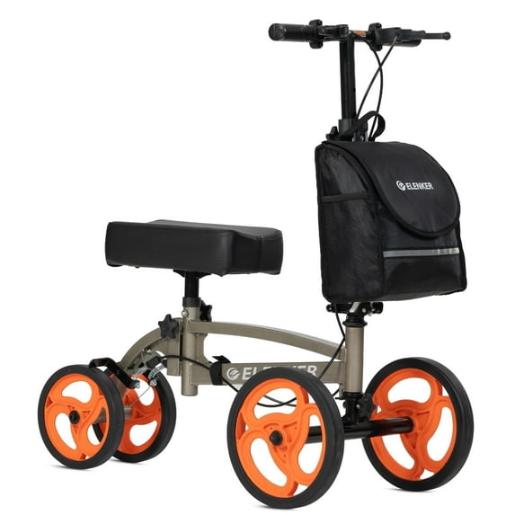 ELENKER Knee Scooter Steerable Walker Crutch Alternative for Foot Injuries, Champagne