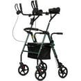 thumbnail image 1 of ELENKER Stand up Folding Rollator Walker, Aluminum Upright Rollator Walker with Seat and Backrest for Seniors, Green, 1 of 6