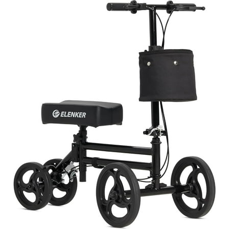 ELENKER Steerable Knee Scooter for Foot Injuries Ankles Surgery, Black