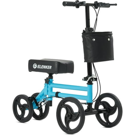 ELENKER Steerable Knee Scooter for Foot Injuries Ankles Surgery, Blue