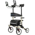 thumbnail image 1 of ELENKER Upright Rollator Walker, Tall Folding Rollator Walker with 10” Front Wheels for Seniors and Adults Champagne Gold, 1 of 6