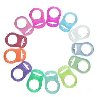 ELENXS 10Pcs Soft Silicone Baby Pacifier Clips Holders Baby Silicone Adapters Button Nipple Rings for MAM Baby Pacifier