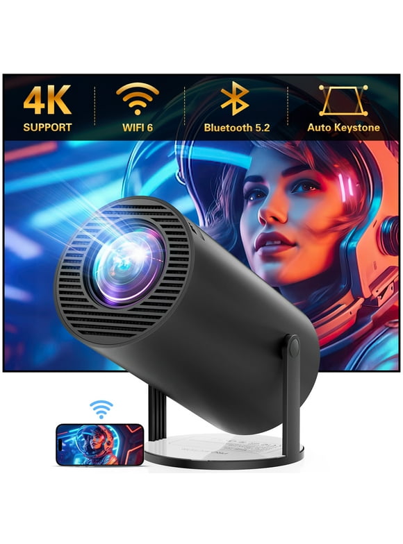 ELEPHAS 4K Mini Projector with WiFi and Bluetooth, 180° Rotation & Auto Keystone, Full HD 1080P Supported, Portable Outdoor Projector